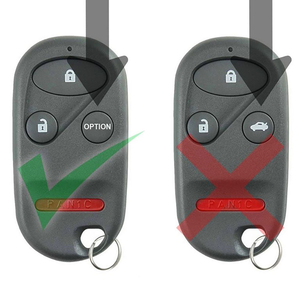 1997 Honda Civic Remote Key Fob w/ Option by Car & Truck Remotes - CarandTruckRemotes