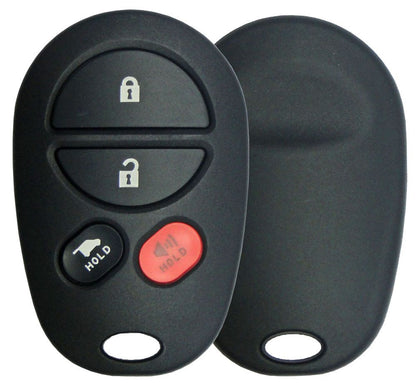 4 Button Toyota Round Remote Replacement Shell with Hatch - Aftermarket