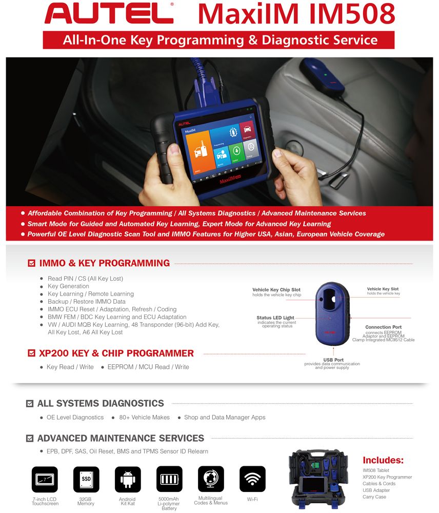 AUTEL MAXIIM IM508 Auto Key and Remote Programmer - Diagnostic Tool