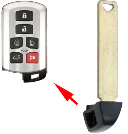 Emergency Insert Key for Toyota Sienna Smart Remote 69515-08020 - 5 PACK - Aftermarket