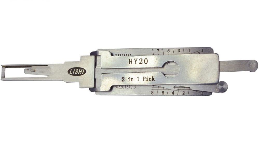 Original LISHI HYUNDAI HY20 HY18 2-TRACK 8 CUT HIGH SECURITY 2-IN-1 PICK DECODER FOR DOOR AND TRUNK