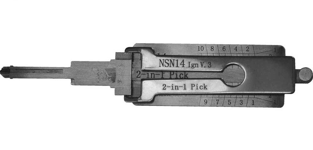 Original LISHI NISSAN INFINITI NSN14 DA34 SUB1 X237 10 CUT 2 IN 1 PICK TOOL DECODER IGNITION