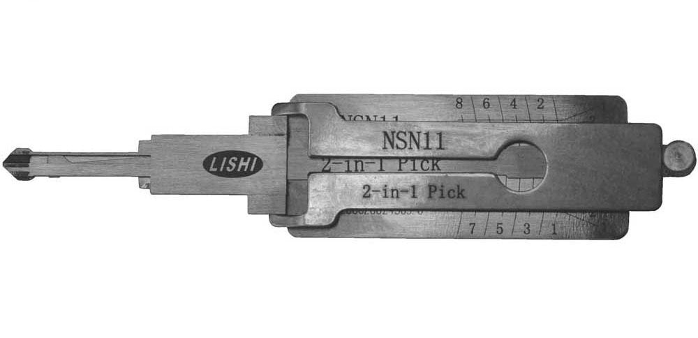 Original LISHI NSN11 NISSAN INFINITI 8 CUT 2 IN 1 PICK TOOL DECODER FOR IGNITION, DOOR, TRUNK