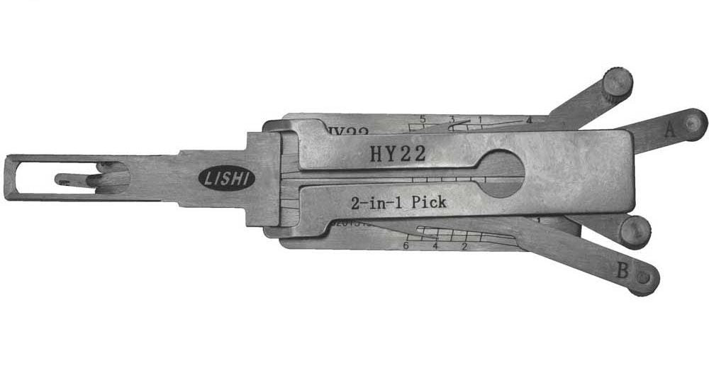 Original LISHI HY22 2 TRACK 6 CUT HYUNDAI KIA 2 IN 1 PICK DECODER IGNITION DOOR TRUNK