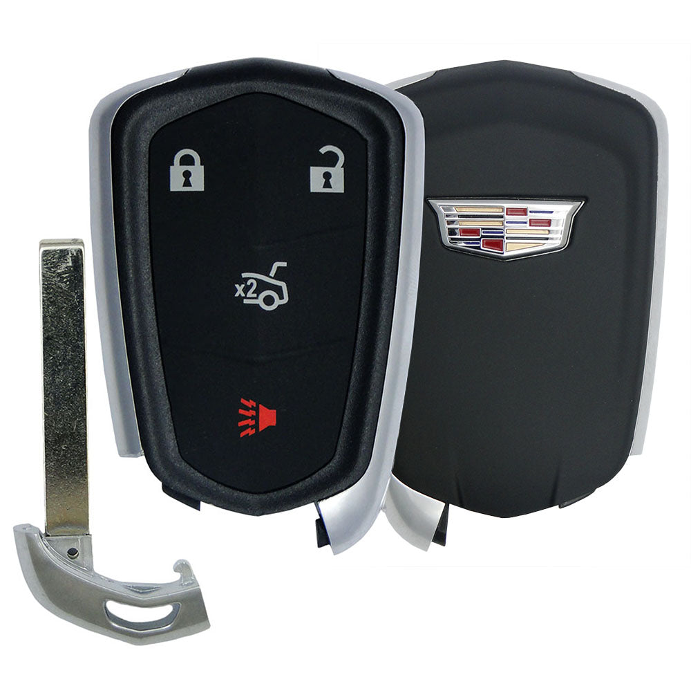 Replacement CADILLAC ATS, CTS, XTS 4 button Smart Remote Case + insert key