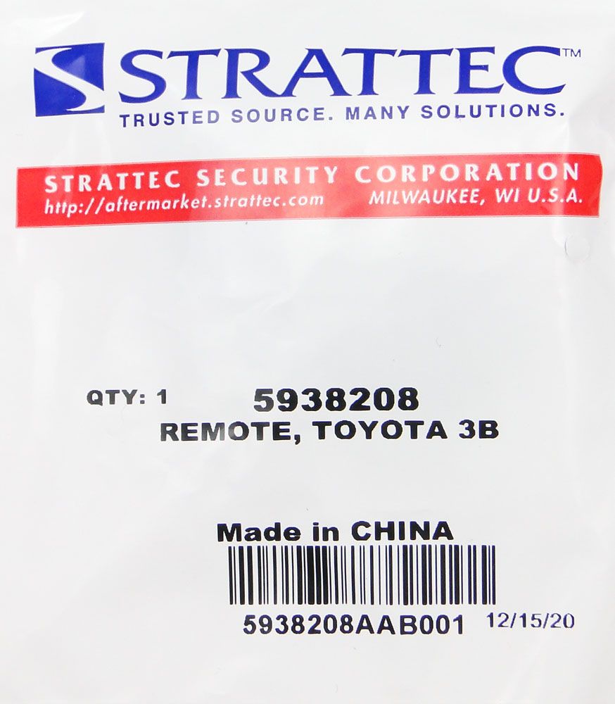 Strattec 5938208 Toyota Keyless Entry Remote