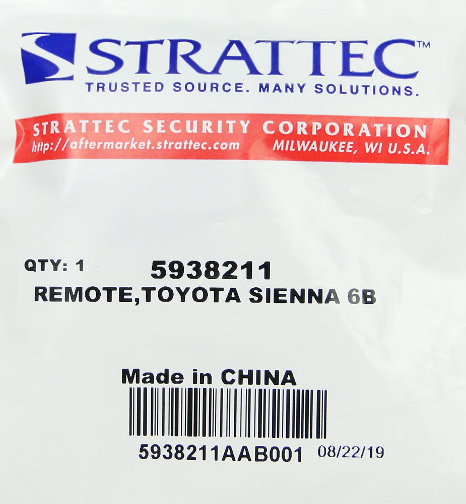 Strattec 5938211 Toyota Sienna Keyless Entry Remote