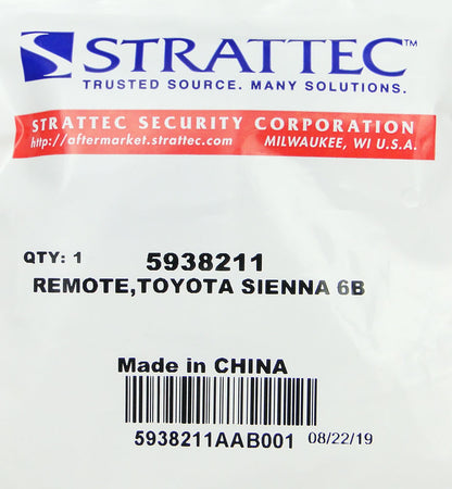 Strattec 5938211 Toyota Sienna Keyless Entry Remote