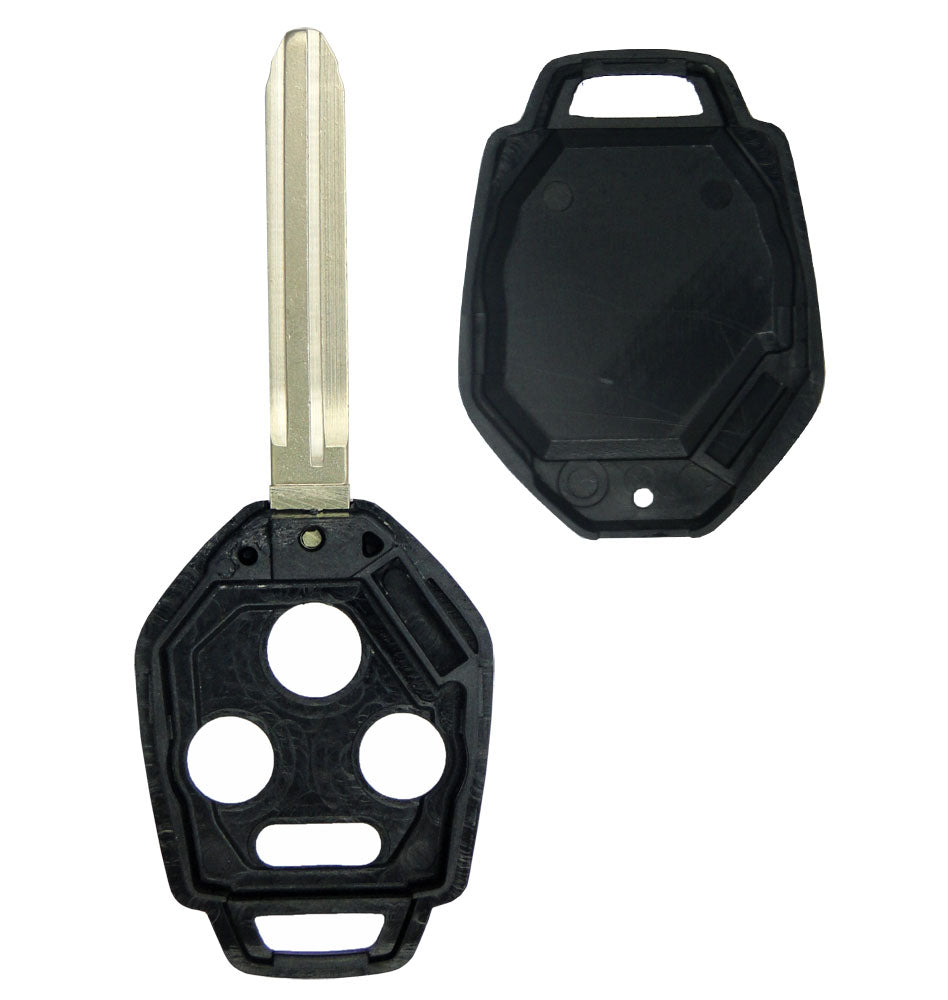 Subaru 4 button Replacement Remote Case / Shell with blank key (grooves on both sides) - Aftermarket