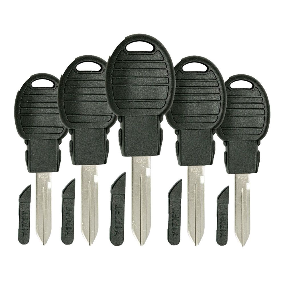 Y170 Transponder Key Shell for Chrysler, Dodge, Jeep - 5 PACK Aftermarket