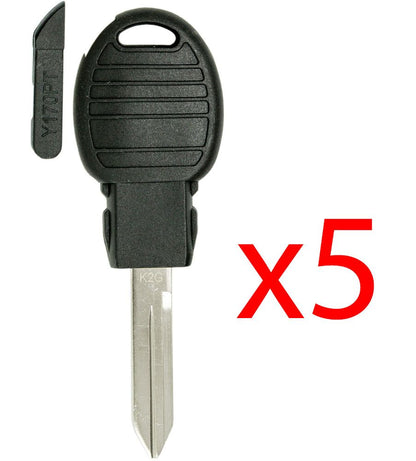 Y170 Transponder Key Shell for Chrysler, Dodge, Jeep - 5 PACK Aftermarket